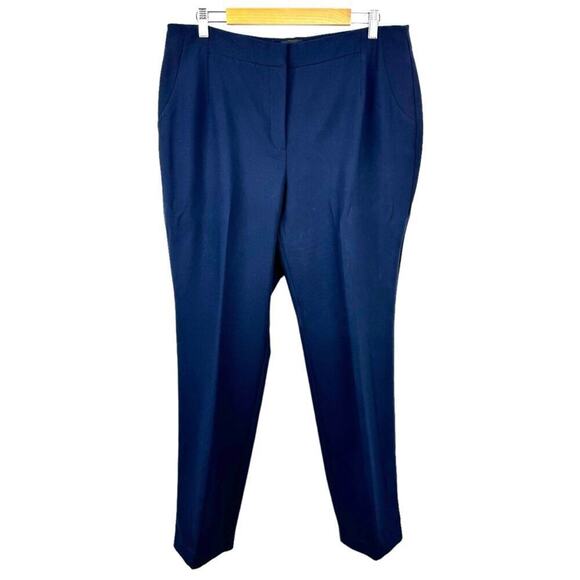 Chico’s So Slimming Manhattan Trousers Navy Straight Leg Dress Pants Size 14 - Picture 1 of 16
